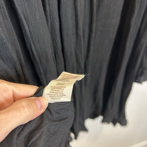 Free People Small Dress Black Mohave Embroidered Mini Tunic Lace Long Sleeve - Picture 13 of 13